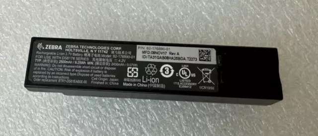 Zebra Symbol Motorola Barcode Scanner DS8178 Battery 82-176890-01