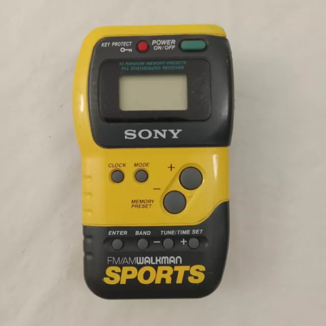 VINTAGE SONY WALKMAN Sports FM/AM Radio Yellow SRFM70 24.97 PicClick