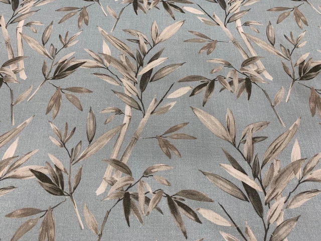 Colvelly Bamboo  Powder Blue Grey Quality Cotton 140cm wide Curtain/Craft Fabric