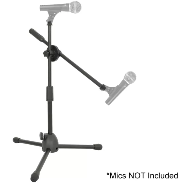 Short Microphone Stand Small Mini Low Boom Mic for Kick Drum, Snare, Guitar Amp