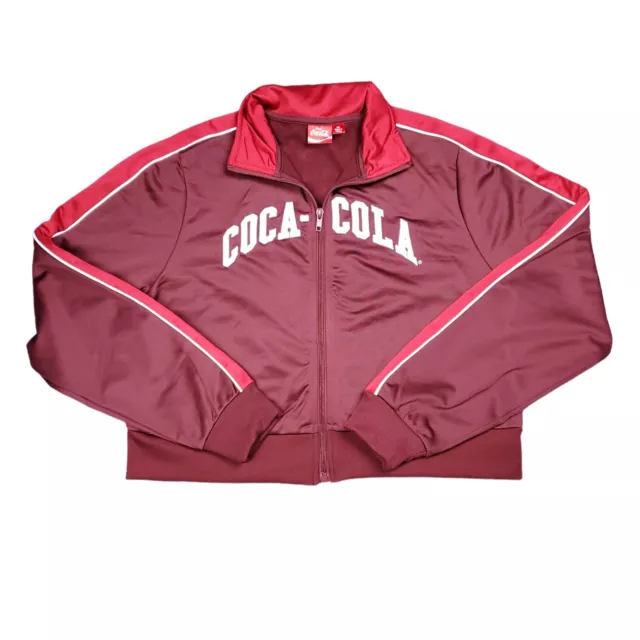 Coca Cola Women's Cropped Track Jacket Spell Out Logo Single Quantity M, L, XXL