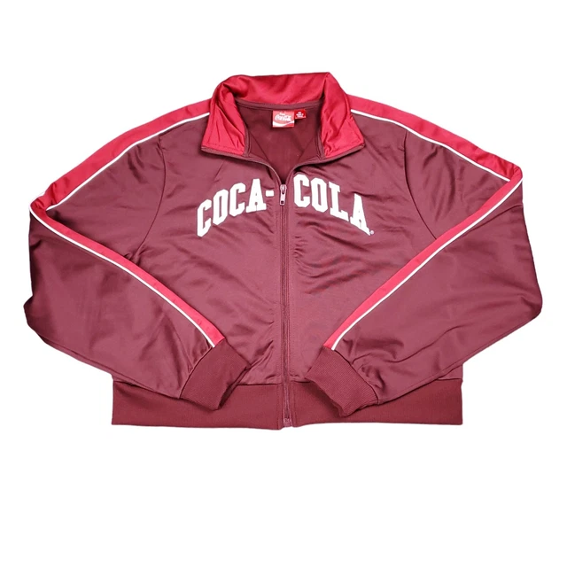 Coca Cola Women's Cropped Track Jacket Spell Out Logo Single Quantity M, L, XXL