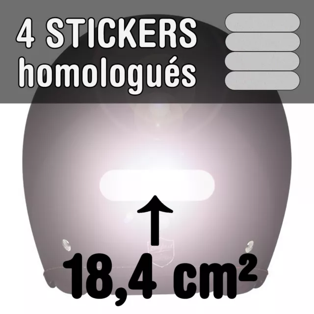 Lot de 4 Sticker Bandes rétro-réfléchissante Autocollant Casque