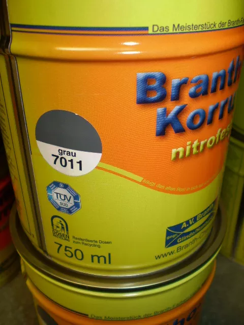 Brantho Korrux nitrofest 750ml Rostschutz Metallschutzfarbe RAL 7011 dunkelgrau