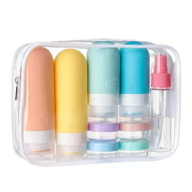 16 Pack Travel Bottles Set - TSA Approved Leak Proof Silicone Squeezable Contain