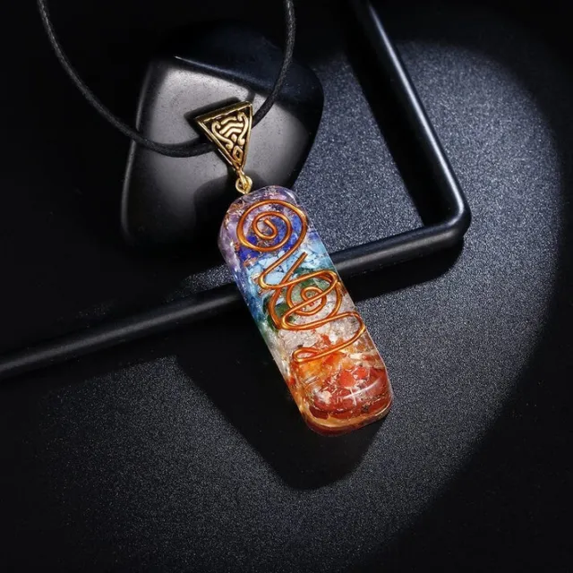 7 Chakra Orgone Crystal Pendant Healing Reiki Protection Handmade Necklace Gift