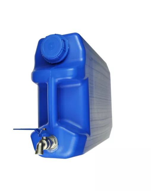10 L BLAU Wasserbehälter Wasserkanister Tankbehälter Kanister + verzinkt Hahn