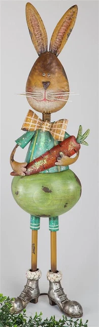 Formano Lepre Decorativa Coniglio di Pasqua Statua Ernst Colorato Metallo, 75 CM