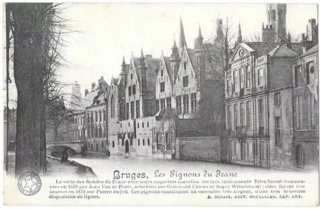 BRUGES Belgium Les Pignons du Franc CPA written to Mrs. Roget Argenteuil in 1919