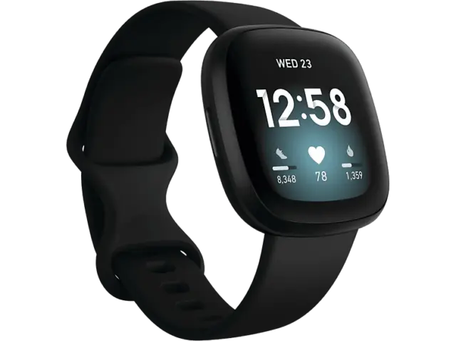 Smartwatch - Fitbit Versa 3, GPS, Autonomía 6 días, Negro