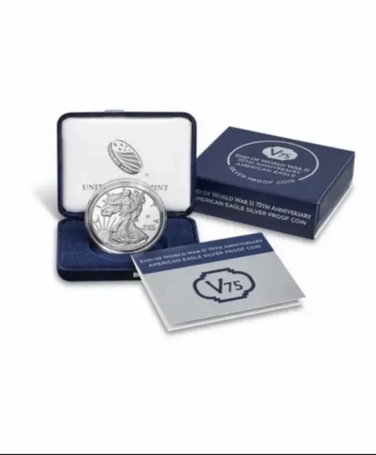 UNOPEN End of World War II WW2 75th Anniversary American Eagle Silver Proof Coin