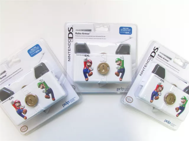 Lotto Di 3 Mario & Luigi Nintendo DS Lite Ndsl Robo Armor Custodia Rigida Guscio