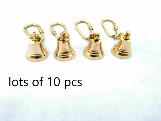 Collectible Nautical brass Bell Key Chain Ring Lots of 10 Pcs