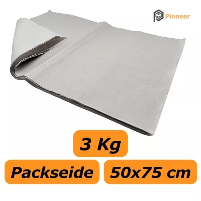 3 Kg Packseide 50x75 cm Packpapier Geschirrpapier Seidenpapier Hellgrau