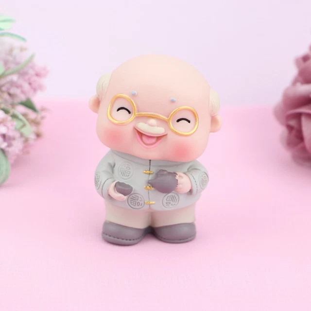 Vinilo Topper Pastel Hecho a Mano Fácil de Llevar Abuelo Anciano Pastel Topper