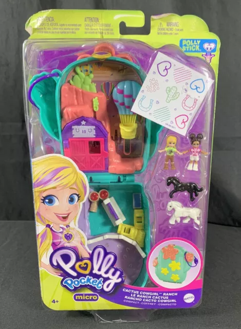 ✨NEW Polly Pocket Playset Travel Toy w/ 2 Micro Dolls Pet Horses Pocket World