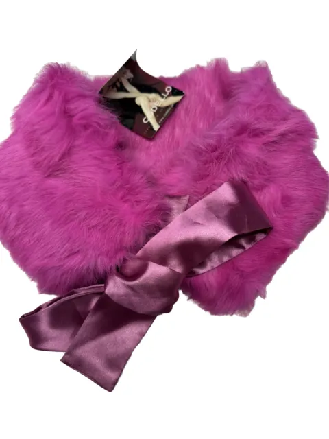 Codello rabbit fur collar scarf choker  kanin lapin kragen schal pink barbie