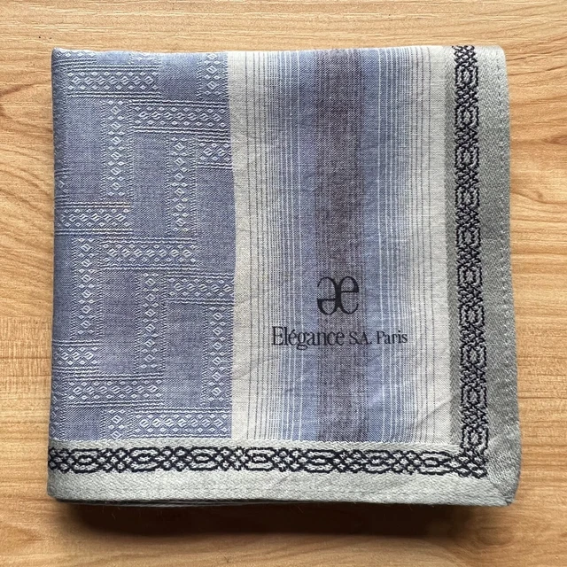 Handkerchief Men's Cotton Vintage Art Gray Striped Pocket Square 18"