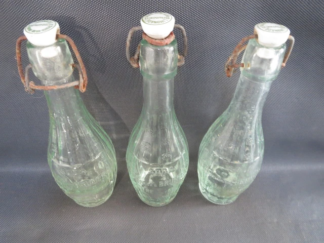 Lot 3 Vieilles Bouteilles De Soda Ain - Villars, Amberieu - Verre Vintage