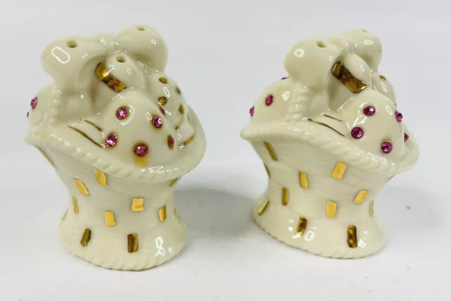 Lenox Easter Egg Basket Salt & Pepper Shakers NEVER USED