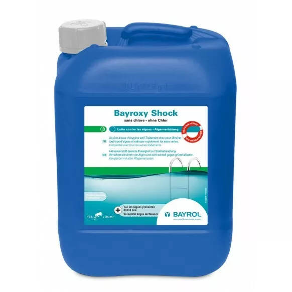 Oxygène actif Bayrol Bayroxy Shock - rattrapage eau verte - 10L