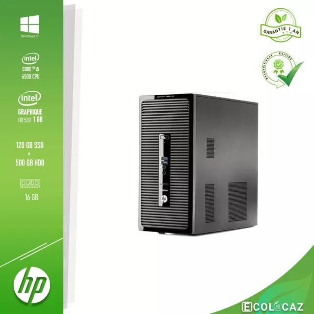 HP ProDesk 400 G3 MT Intel Core i5-6500 - 120 Go SSD - 500Go HDD - 16 G RAM