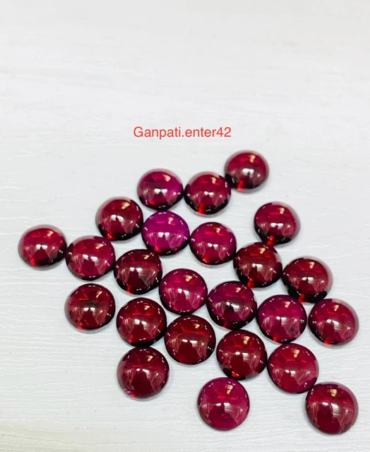 Lot De Cabochons Ronds En Grenat Naturel 6mm - Pierre Précieuse Calibrée Non Traitée
