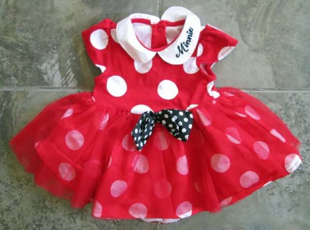Disney Store Baby Dress Minnie Mouse 6-9 Months Halloween Costume Ruffle Tutu
