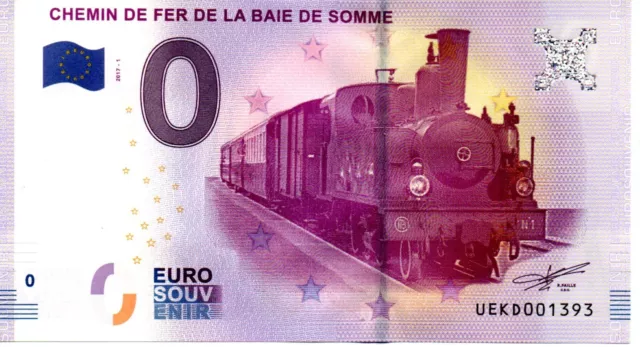 Billet Euro Souvenir - 0 Euro - Chemin De Fer De La Baie De Somme  2017-1