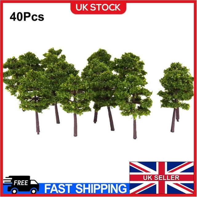40Pcs Deep Green Model Trees Set For N Gauge Railway Building  Scenery Layout