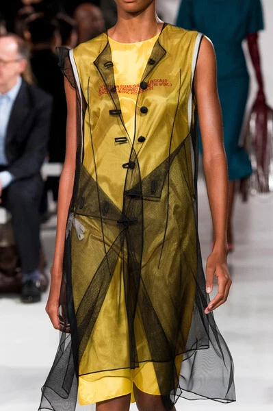 runway CALVIN KLEIN RAF SIMONS ANDY WARHOL black yellow layer midi dress IT38 runway CALVIN KLEIN RAF SIMONS ANDY WARHOL black yellow layer midi dress IT38