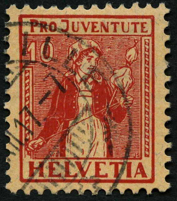 SCHWEIZ 135 o, 1917, 10 C. Pro Juventute, normale Zähnung, Pracht, Mi. 35.-