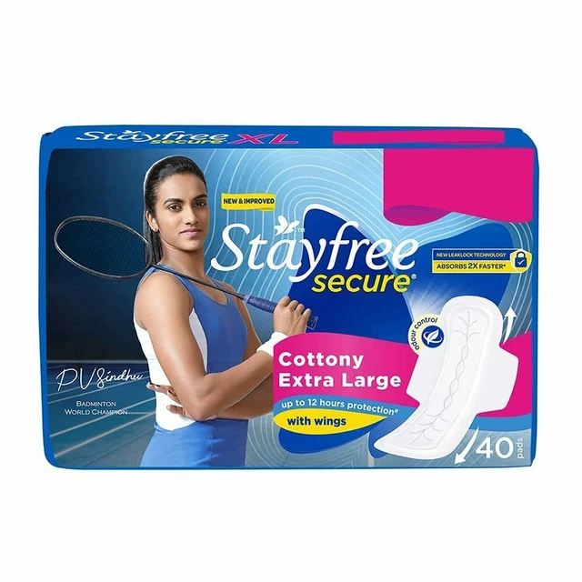 Stayfree Secure X-Large Cottony Soft Cover Damenbinden für Frauen mit...