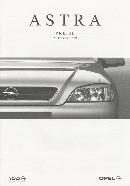 Preisliste Opel Astra