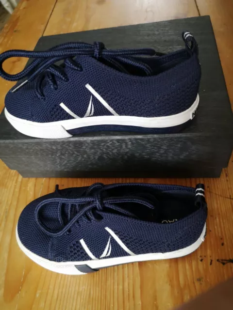 Nautica kids boat yacht shoes trainers navy blue size UK 6 EU 23  - Worn once