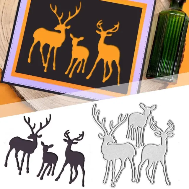 Christmas Deer Elk Metal Cutting Dies Stencil DIY Scrapbooking PaperCard I0P7