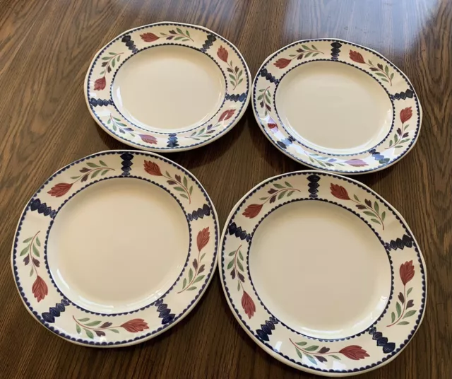 Set Of 4 Adams Lancaster China English Ironstone   10”Dinner Plates