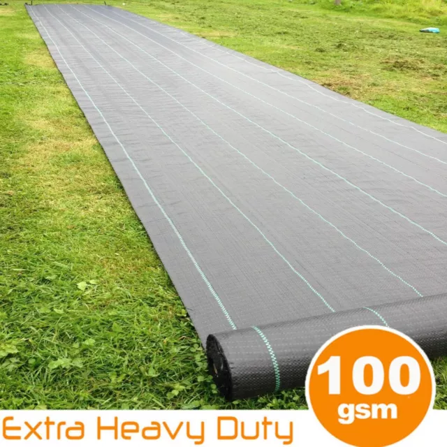 Heavy Duty Anti Weed Control Fabric Membrane Cover Sheet Garden Landscape 100GSM