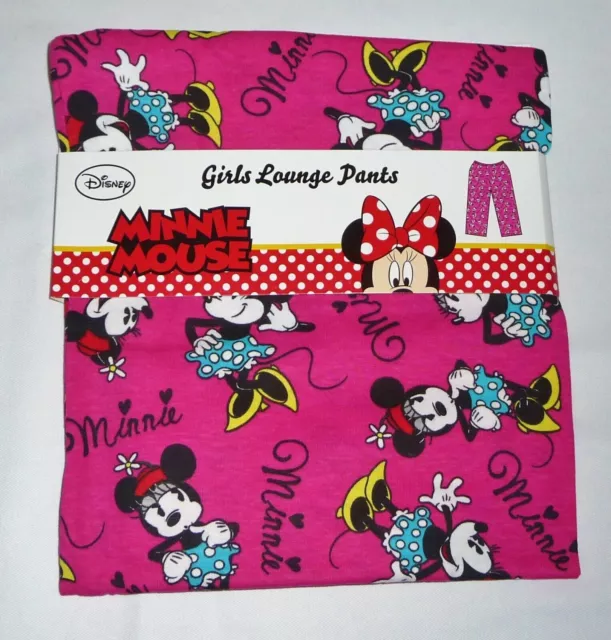 BRAND NEW GIRLS MINNIE MOUSE PINK LOUNGE PANTS PJ BOTTOMS AGE 7-8 up to 13 YEARS
