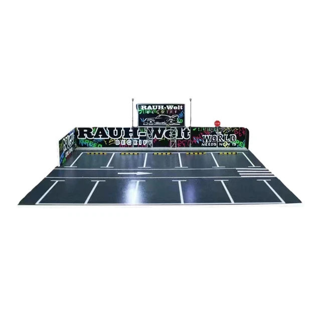 NUEIOVRW Modèle de garage Diorama 1:64, éclairage LED, parking à quatre étages, pour affichage de modèles de voitures moulées sous pression à 1:64, vitrine de voiture, modèle de bâtiment (C NUEIOVRW Modèle de garage Diorama 1:64, éclairage LED, parking à quatre étages, pour affichage de modèles de voitures moulées sous pression à 1:64, vitrine de voiture, modèle de bâtiment (C