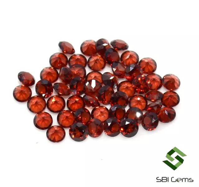 5.43 Cts Natural Red Garnet Round Cut 2.75 mm Lot 50 Pcs Top red Loose Gemstones 2
