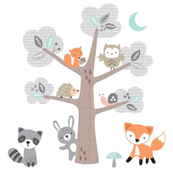 Lot Of 2 Bedtime Originals Woodland Friends Forest Animals Tree Wall Decals