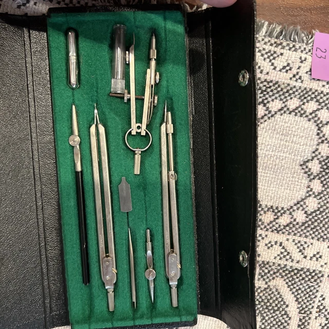 VINTAGE DRAFTING TOOL Instrument Set Compass Siebenhaar & CO ? 510