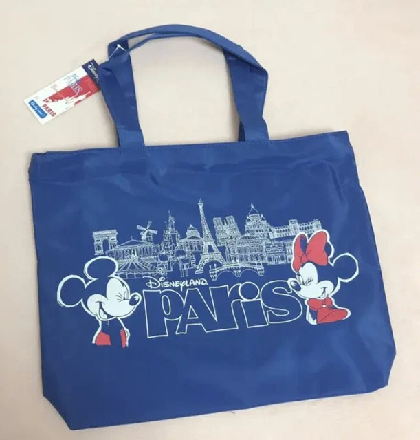 Disney Disneyland Paris Mickey & Minnie Mouse Blue Tote Bag KN
