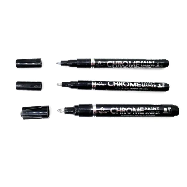 0.7/1/3mm Nib Silver Art Liquid Mirror Chrome Marker Pen DIY Ink Smooth Pen D