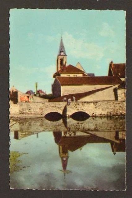 MILLY-la-FORET (91) EGLISE & PONT du CHATEAU animé 1955