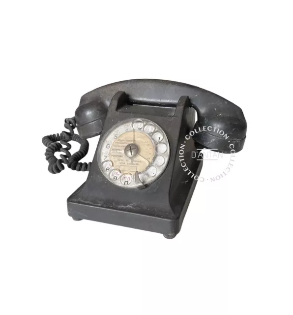 Téléphone Vintage Bakélite Noir Ericsson 4211A Année 50