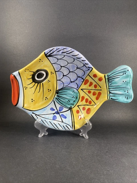 Vietri Pottery Multicolored Fish Wall Hanging Plate Bowl Italy