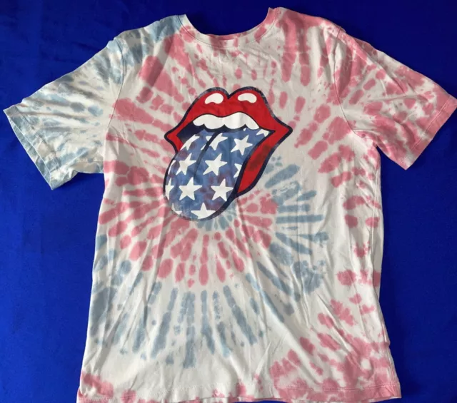 2022 Rolling Stones USA July 4th TIE DYE TSHIRT SHIRT USED SOFT XL 18/20