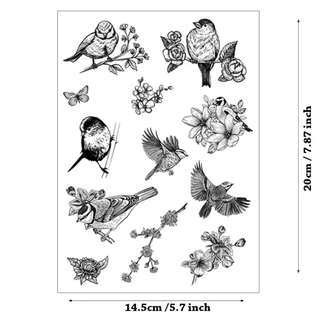 Flowers Bird Silicone Clear Stamp Scrapbooking Embossing Card Making Album Craft